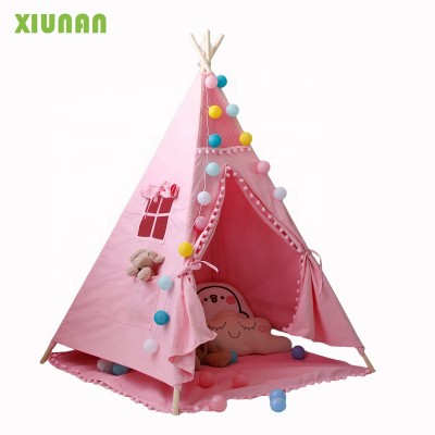 100% Cotton Canvas Kids teepee tent With lace play tents indoor for Indian kids Teepee