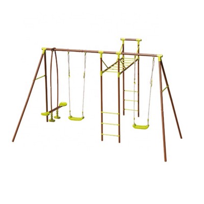 Monkey Metal Swing Set children outdoor playset with Overhead Horizontal Ladder