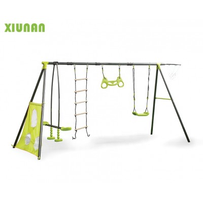 SIX Functions  children Playset Outdoor Metal Playground Swing Set